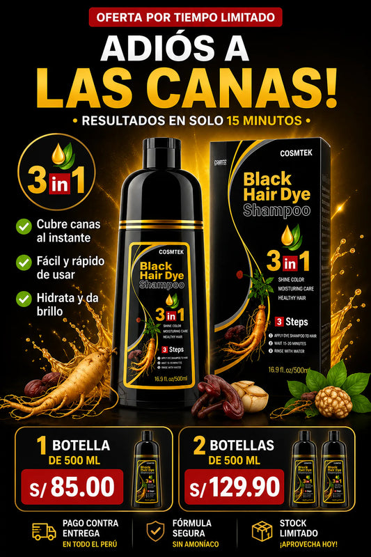SHAMPOO CUBRE CANAS + Recupera Tu Juventud con un solo Producto 😱‼️