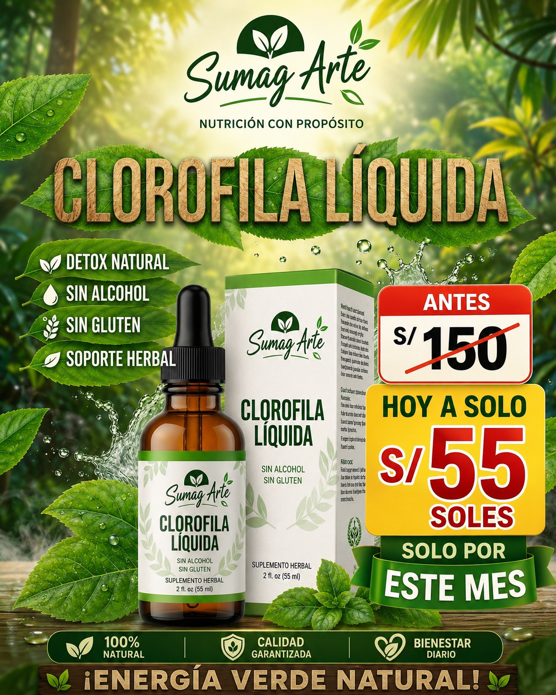 Clorofila Líquida: El Impulso Verde que Tu Cuerpo Necesita 🌿