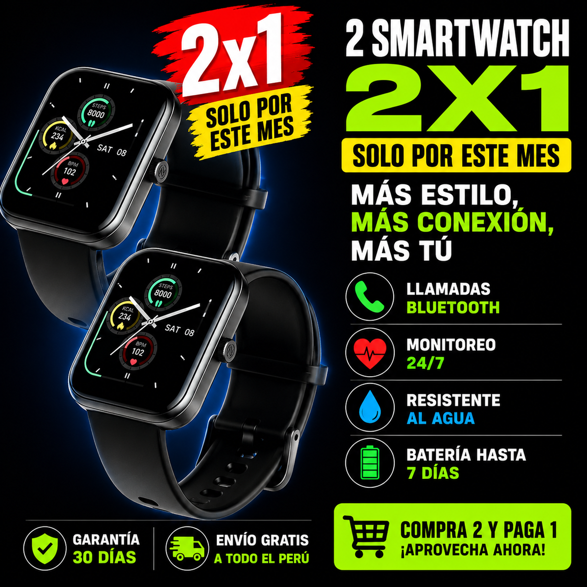 El Smartwatch que Todos Quieren! 2x1 Solo por Este Mes