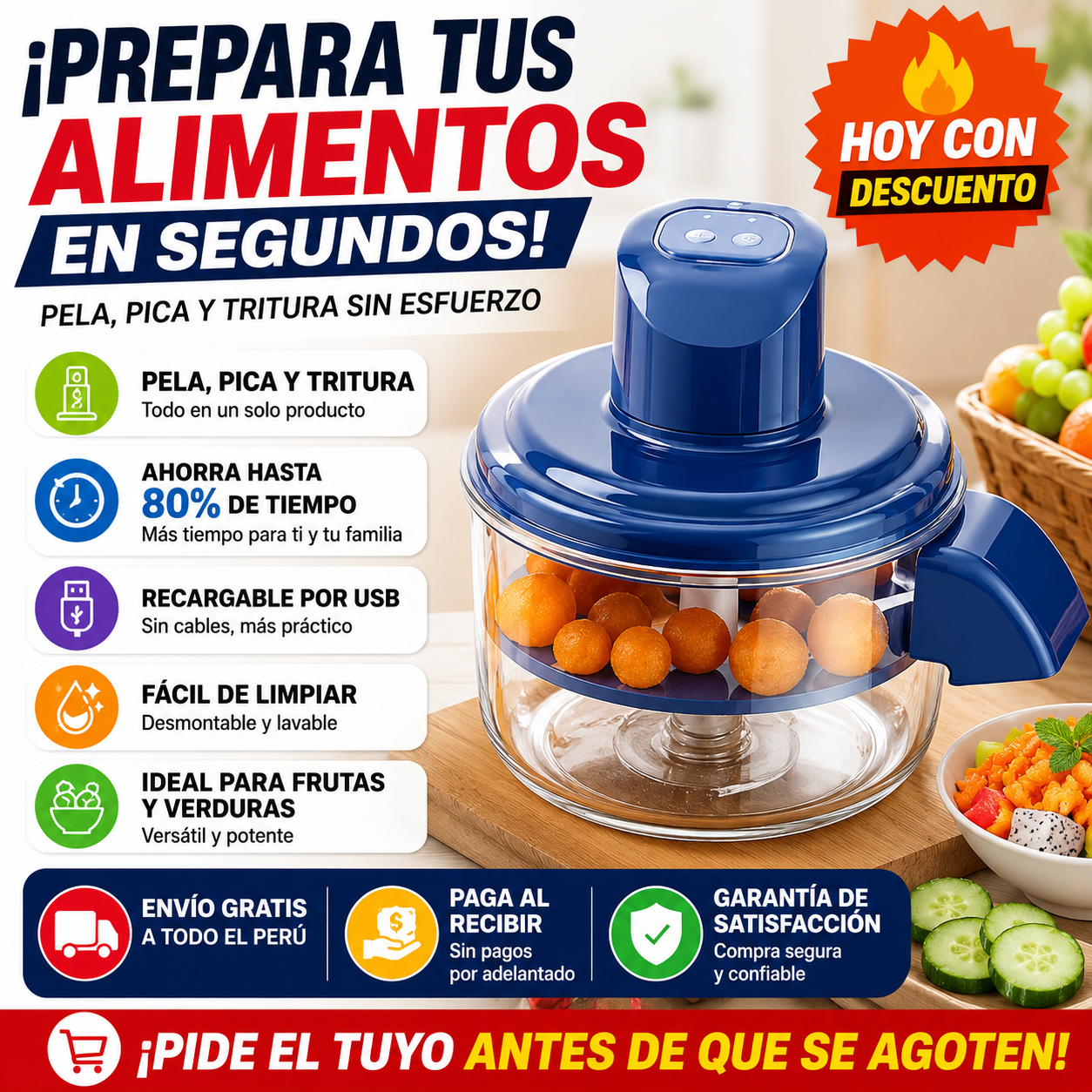 Olvídate de Pelar a Mano! El Pelador Eléctrico que Ahorra Tiempo, Esfuerzo y Deja Todo Listo en Segundos