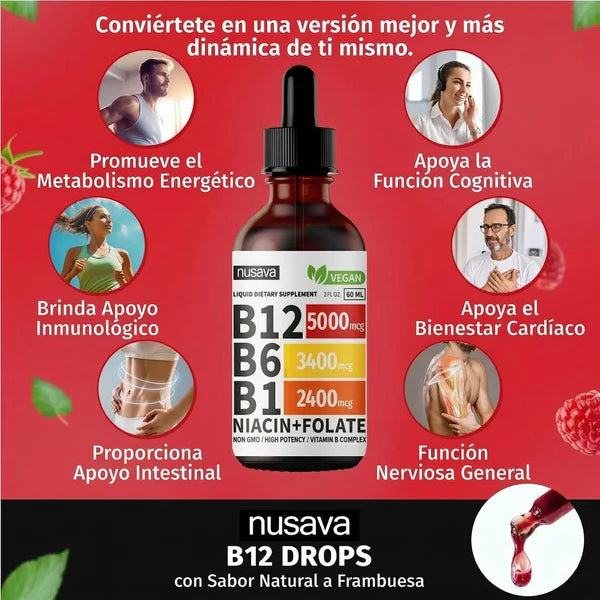 ⚡ Recupera Tu Energía, Enfoque y Vitalidad con Vitamina B12 Líquida de Alta Potencia | ¡HOY LLEVAS 2X1!
