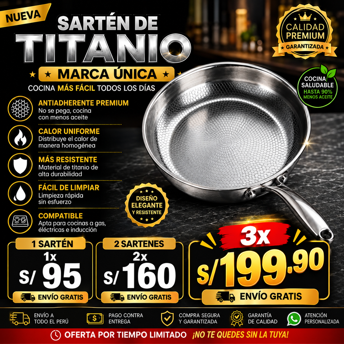 🚨 SARTÉN DE TITANIO MARCA ÚNICA | LA CALIDAD PREMIUM QUE ESTÁ CONQUISTANDO MILES DE COCINAS 🍳