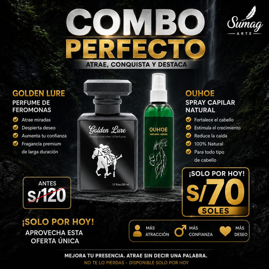 🔥 ¡COMBO IMPARABLE! PERFUME DE FEROMONAS + SPRAY CAPILAR QUHOE 🔥